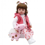 BZDOLL 60 cm pehmest silikoonist Reborn Baby Doll m&auml;nguasjad nagu t&otilde;eline Bebe Printsess V&auml;ikelapse s&uuml;nnip&auml;evakingitus Moe s&uuml;nnip&auml;evakingitus T&uuml;drukutele Bonecas Brown eyes, 60cm doll pruun