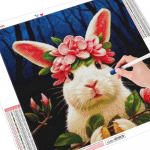 HUACAN T&auml;isruudukujuline &uuml;mmargune puur 5D Teemantmaal, K&uuml;&uuml;liku Teemanttikandid Loomade K&auml;sit&ouml;&ouml;komplekt Teemantkunst Rhinestone kodukaunistus Full Square 20*20 cm