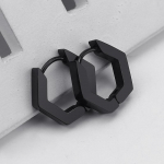 Ehted Peokink Uus mood meestele naistele Hoop Trendikas K&otilde;rvar&otilde;ngad Geomeetrilised Mini Must H&otilde;bedane Kuldne Punk Roostevabast Terasest 1 Paar Hexagon