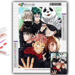 5D isetehtud teemantmaal Jujutsu Kaisen ristpistes t&auml;isteemanttikandi mosaiik Full Round 20X30CM