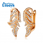 LSOOYH Clip K&otilde;rvar&otilde;ngad Roosa kullav&auml;rvi Moodne k&otilde;rvar&otilde;ngas Naistele Geomeetria Cubic Zirconia Stud K&otilde;rvar&otilde;ngad Ehted A