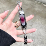 Moe teemant Xiaomi Band 7 6 rihmaga roostevabast terasest randmepael Xiaomi Mi Band jaoks 6 5 4 3 Kellarihma vahetus rihma kett K&auml;ev&otilde;ru Naiste rihm For Mi Band 7