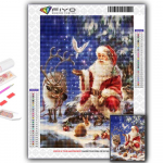 5D teemantmaaling t&auml;isteemantj&otilde;ulupuu J&otilde;uluvana lumememm teemantmaal K&auml;sitsi valmistatud teemantmosaiikmaal Kodukaunistus Full Round 20X30CM