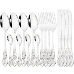 Roostevabast terasest s&ouml;&ouml;giriistade komplekt Western Vintage 16 tk Royal mitmev&auml;rviline nuga kahvel Teelusikas s&ouml;&ouml;giriistade lauan&otilde;ude komplekt h&otilde;be