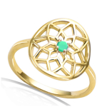 Kullatud 'Boho' t&uuml;rkiissinine kulds&otilde;rmus - 15x13 mm (unen&auml;op&uuml;&uuml;dja) 58 t&uuml;rkiissinine