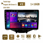 Android 2 Din auto multimeediumipleier Toyota Aygo Peugeot 108 Citroen C1 2016-2020 peaseadmele Stereo Carplay GPS-navigatsioon BT WIFI 2+32GB 1+16GB