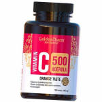 C-vitamiin Acerolaga, C-vitamiin Acerola 500, Golden Pharm 100 tab Orange (36519006) 100tab Orange