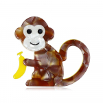 Blucome Vivid Armsad k&auml;sitsi valmistatud Arcylic Monkey Banaan Prossid Naistele Unisex Long Saba Ahv Loomapidu Vabaaja prossin&otilde;elad Kingitused pruun