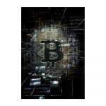 Bitcoin Fire Storm l&otilde;uendimaaling Moodne abstraktne grafitikunst Popplakatid Kingituste tr&uuml;kised Elutuba Kodukontor Luksuslikud kunstiteosed Kaunistus 20x30cm No Frame valge