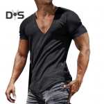 Pestav meeste s&auml;rk V kaelusega Chic Summer Men Basic T-s&auml;rk Fitness Top L must