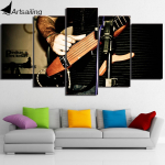 HD-prinditud 5-osaline l&otilde;uend Art Kitarrim&auml;ngija muusika Maalid Seinapildid Modulaarne Muusikaplakat Kodukaunistus 20x35cm*2 20x45cm*2 20x55cm*1