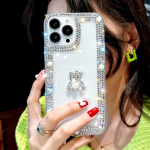 Moodne Crystal Diamond &uuml;mbris iPhone'ile 14 13 12 11 Pro XS Max XR X 8 7 Plus/Samsung S23 S22 S21 Ultra S20 A4 A24 A34 A54 A53/Redmi Note10 9 9A 9C 9T iphone 6 6s valge