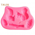 Silikoonvorm Mittenakkuv dekoratiivne keskkonnas&otilde;bralik loominguline 3D orava m&auml;nnik&auml;bi k&auml;nnukoogi &scaron;okolaadivorm koduks roosa