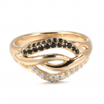 Topeltmust-valge tsirkoon-kullav&auml;rvi geomeetrilised s&otilde;rmused naistele Vintage Ebatavalised aksessuaarid Gooti ehted 6 must