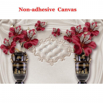 3D-fototapeet Ilus Stereoehted Punase Lillega TV seinatapeet Elutuba Magamistoa Lausriidest seinamaaling Veekindel tapeet 300cm (W) x 200cm (H)