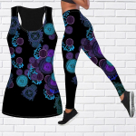 Blue Cells Print joogariietus naistele Mood Treening Retuusid Fitness Sport Vabaaja joogap&uuml;ksid 7XL