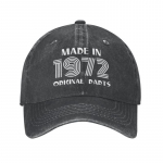 Moodne puuvillane vintage, valmistatud 1972. aastal, originaalosadega pesapallim&uuml;ts Unisex naistele Kohandatud reguleeritav Unisex 50. s&uuml;nnip&auml;evam&uuml;ts v&auml;litingimustes Adult Baseball Cap