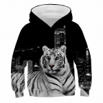 Laste kevad-s&uuml;gis tiigri dressipluus Moeprint 3D Harajuku Pullover Lastele Puuvillane pikkade varrukatega kapuutsid Vabaajar&otilde;ivad teismelistele 140