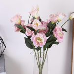 3 tk roosid Eustoma kunstsiidist lill Euroopa v&otilde;lts Flore koduaia pulmapeo kaunistamiseks roosa