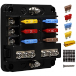 Autokaitsmehoidik labakaitsmete jaoks Autokaitsmekarp 6 sektsiooniga kaitsmehoidjaga LED-ekraaniga negatiivse bussi jaoks auto kaubiku maastur Hgv jaoks 6x3x3cm