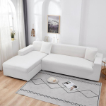 Elastsed &uuml;hev&auml;rvilised valged diivanikatted elutoa nurgadiivani kate L kujuga Chaise Longue Tooli katted 1/2/3/4 istekohaga 1pc 1-Seat 90-140cm valge