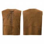 Laste unisex renessanss keskaegne kost&uuml;&uuml;m, vest, pits-tops, Halloweeni peoriided 9-10 Years pruun