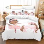 3D balleti t&uuml;druku voodipesukomplekt Cartoon Girl tantsutekk ja padjap&uuml;&uuml;r 2/3 tk AU140 * 210 &uuml;he-/kahe voodiga p&uuml;hadekingitus t&uuml;drukutele Pehme kodutekstiil AU Single 140x210cm