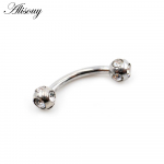 Alisouy 2PCS 16G Stainess Steel 3mm CZ Tsircon Ball kulmude kumerus barbell huuler&otilde;ngas Snug Daith Helix Rook k&otilde;rvar&otilde;ngad keha augustamine h&otilde;be