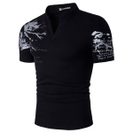 Meeste suvemood Slim Fit Sport l&uuml;hikeste varrukatega kaelusega T-s&auml;rk, meeste vabaaja T-s&auml;rk. S