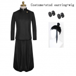 Geto Suguru Cosplay Anime Jujutsu Kaisen Geto Suguru Cosplay Kost&uuml;&uuml;m Must Koolivorm Parukas Kost&uuml;&uuml;m Halloweeni Kost&uuml;&uuml;m meestele L-(Full set+wig)