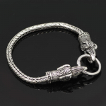 1tk Nordic Viking Vintage k&auml;ev&otilde;ru Crow Head Round Fox Chain Meeste Punk Rock Ehted K&auml;ev&otilde;ru 19cm