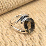 Smoky Topaz kalliskivist ehted 925 Sterling h&otilde;bedast k&auml;sitsi valmistatud s&otilde;rmus emale 4 pruun