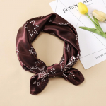 Naiste siidist sall 60 cm satiinist v&auml;ike kandiline sall India p&auml;hklitr&uuml;kiga sall Dekoratiivne turban Kevadine ja s&uuml;gisene moodne siidist sall 60*60cm