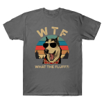 Koer Wtf What The Fluff Funny P&auml;ikeseprillid Koer Sunset Vintage Unisex T-s&auml;rk must S