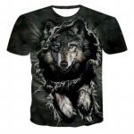 Suvemood Digitr&uuml;kiga T-s&auml;rk Starry Wolf 3D Topid Poisid T&uuml;drukud Vabaaja l&uuml;hikeste varrukatega Spordi 3D T-s&auml;rgid S