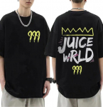R&auml;ppar Juice Wrld 999 Graafilised T-s&auml;rgid Unisexi WoUnisex Hip Hop Vintage l&uuml;hikeste varrukatega T-s&auml;rk Moodne Puuvillane Suurem&otilde;&otilde;tmelised T-s&auml;rgid T&auml;navar&otilde;ivad L