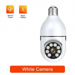 Wifi E27 pirn-valvekaamera juhtmevaba &ouml;&ouml;n&auml;gemine HD automaatse inimese j&auml;lgimise turvalisusega beebimonitori suum t&auml;isv&auml;rviline video White Camera(1mp)