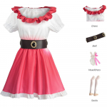 Oshi no Ko Anime Cosplay Hoshino Ai Red valge gradient seelik + sokid + v&ouml;&ouml; + peakate Kost&uuml;&uuml;m Kleit Parukas Naiste t&uuml;drukute Halloweeni peoks XXL