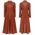 Steampunk stiilis gooti mootorratturite mantel Disco Party Pikk mantel Kunstnahast Trench Coat jope Mantel Kleit T&otilde;mblukuga Pahkluu pikkus Naistele Mehed M