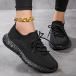 Naiste hingavad tossud Jooksujalatsid Fitness Sport Vabaajajalatsid Elastsed sokid ja jalan&otilde;ud Hingavad Uus mood Kerge pehme tald Sport 35 must