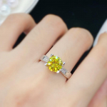 POMOiii Uue Temperamendiga Kollased &Uuml;mmarguse Kujuga Avatavad S&otilde;rmused Naistele Yst&auml;v&auml;np&auml;iv&auml; Tsirkoon Peened Lakoonilised Ehted Kingitus kollane