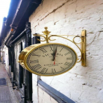 Ajatu elegants: 20,32 cm kahepoolne messingist jaamakell Vintage-inspireeritud seinakaunistus