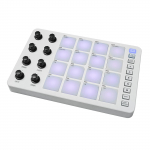 MIDI-kontrolleri l&ouml;&ouml;gipadi RGB taustvalgustus MIDI-klaviatuur BT-&uuml;hendus, madal latentsusaeg, 3,5 mm v&auml;ljund valge