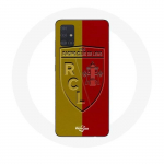 Samsung Galaxy A51 &uuml;mbris rcl objektiiv Logo kollase ja punase taustaga