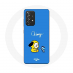 Coque pour Samsung Galaxy A52 Bangtan BTS BT21 Chimmy Jimin Fond Bleu