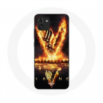 Coque pour Samsung Galaxy A03 Vikings S&eacute;rie Saison 6 logo V Ep&eacute;e de Feu Fond Noir