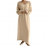 Naiste Pingutusn&ouml;&ouml;r kapuutsiga &uuml;hev&auml;rvilised lahtised pikad varrukad V kaela ja pahkluu pikkus pehme vabaaja daam L hall