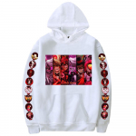 Meeste Naiste Anime Hoodie Hazbin Hotel Graafilised kapuutsid T&auml;navar&otilde;ivad Harajuku vabaaja Hazbini hotelli tr&uuml;kitud kapuutsiga džemprid L valge