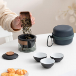 Hiina reisiteekomplekt, 1 pott, 3 minitassi, teekann ja tasside teen&otilde;ud t&auml;nup&uuml;hadeks A