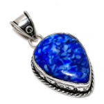 Natural Lapis Lazuli Gemstone Handmade 925 Sterling Silver Pendant 1.89 o3b60
